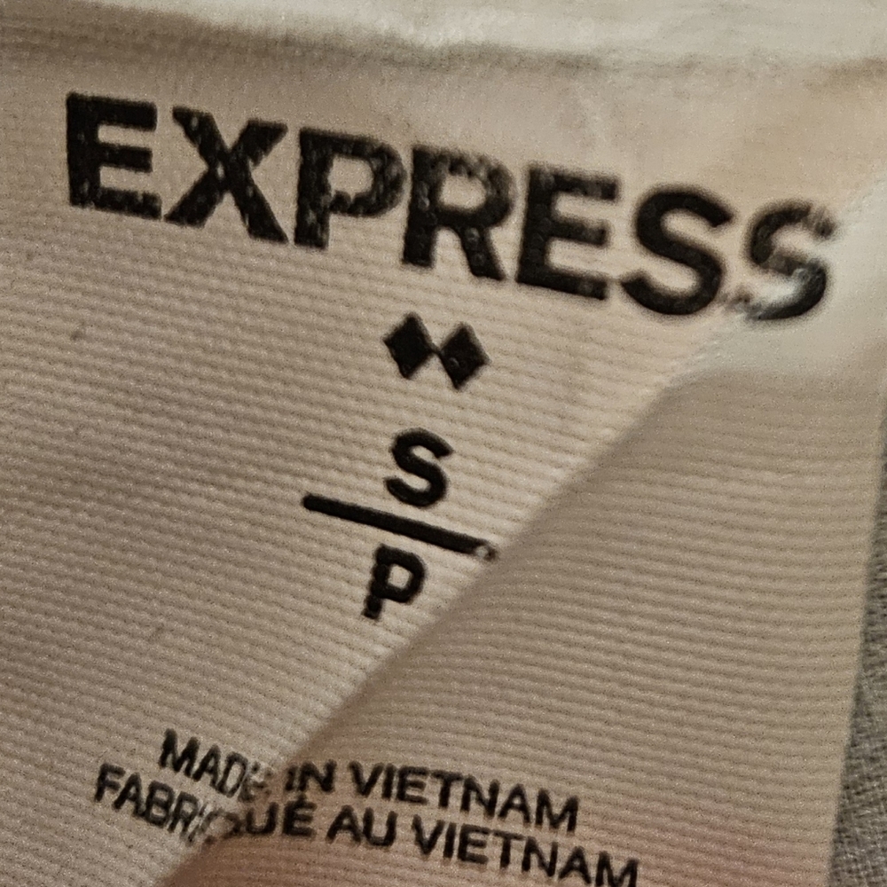 Express Patterned Spaghetti Strap Top - Blue, White, Cream - Picture 3 of 5